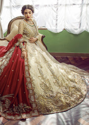 Pakistani Dress Beige Pishwas And Duppatta In Style
