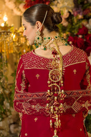 Pakistani Dress Deep Red Shirt With Tail Long Lehenga