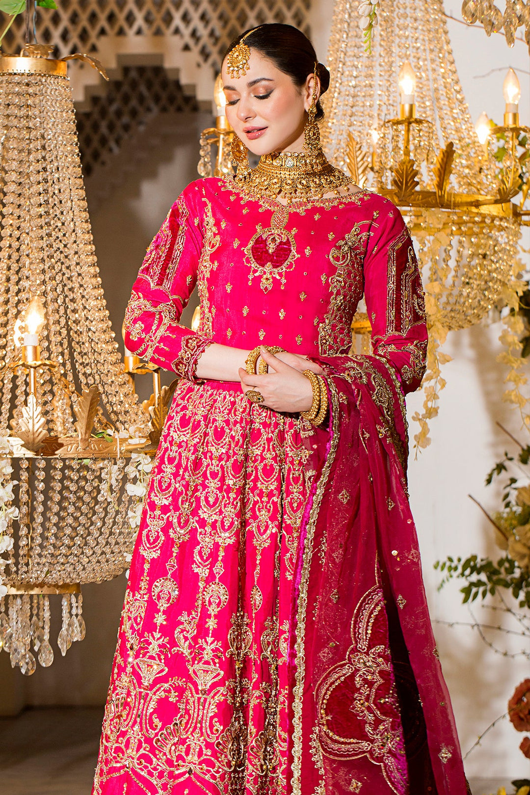 Pakistani Dress Pink Lehenga With Choli Dupatta