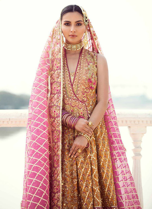 Pakistani Party Dress Heavily Embellished Gotta Angrakha