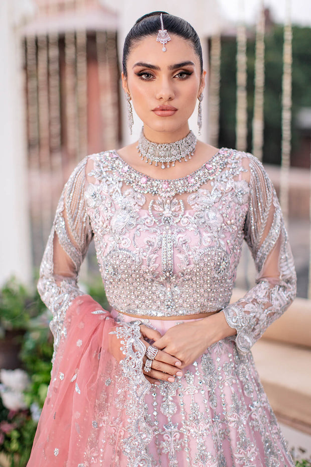 Pakistani Party Dress Pishwas in Bright Pink Shade
