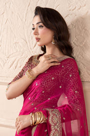 Pakistani Party Wear in Embroidered Chiffon Saree Style Online