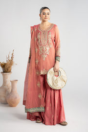 Elegant Pakistani Party Wear in Embroidered Masoori Suit