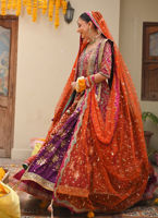 Pakistani Red Color Kalidaar Heavy Embroidered Lehenga