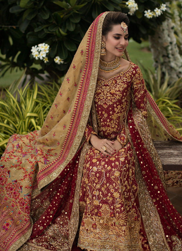 Pakistani Red Lehenga Dress for Wedding Wear