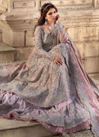 Pakistani Silver Lehenga Dupatta Dress