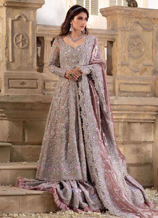 Pakistani Traditional Silver Lehenga Dupatta Dress