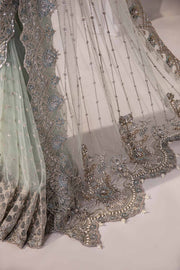 Pakistani Wedding Dress in Elegant Blue Saree Style Online