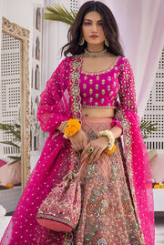 Peach Pink Lehenga Choli for Pakistani Mehndi Dress