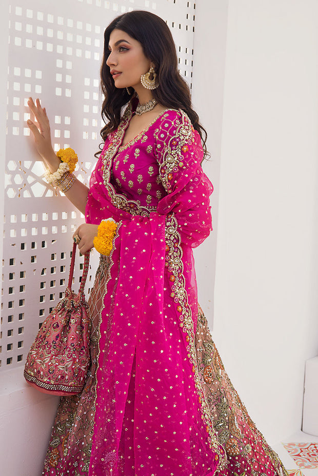 Peach Pink Lehenga Choli for Pakistani 