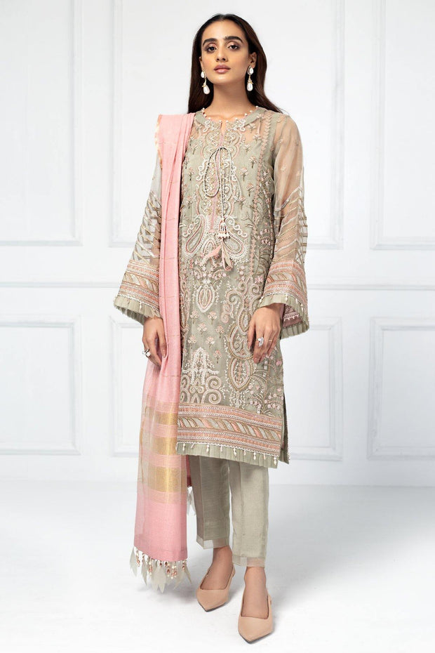 Pearl Blush Heavily Embroidered Pakistani Salwar Kameez with Dupatta