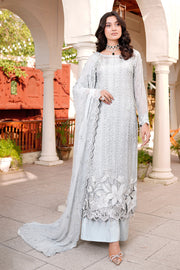 Pearl Shade Embroidered Floral Designed Pakistani Salwar Kameez Suit