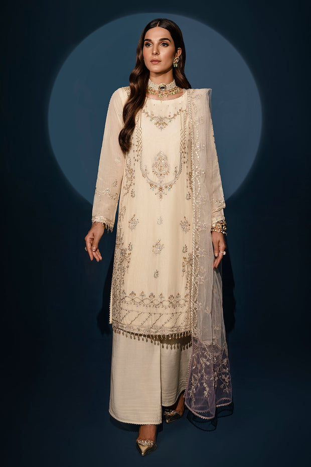 Pearl White Embroidered Pakistani Salwar Kameez Suit