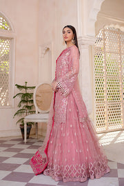 Pink Chiffon Net Kameez Sharara For Pakistani Wedding Dress Nameera by Farooq