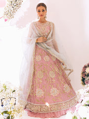 Pink Heavily Embellished Pakistani Wedding Dress Pishwas Frock