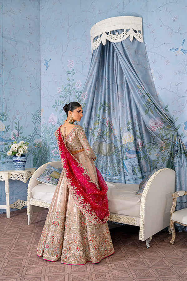 Pink Lehenga Choli and Dupatta Bridal Wedding Dress Online