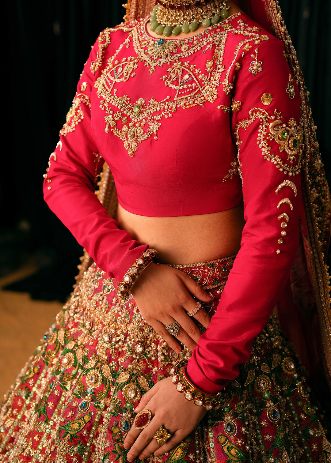 Pink Bridal Lehenga Choli Dress for Wedding