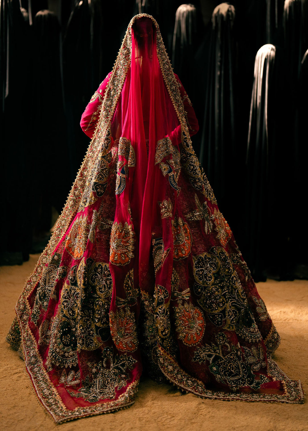 Pink Bridal Lehenga Choli and Dupatta Dress