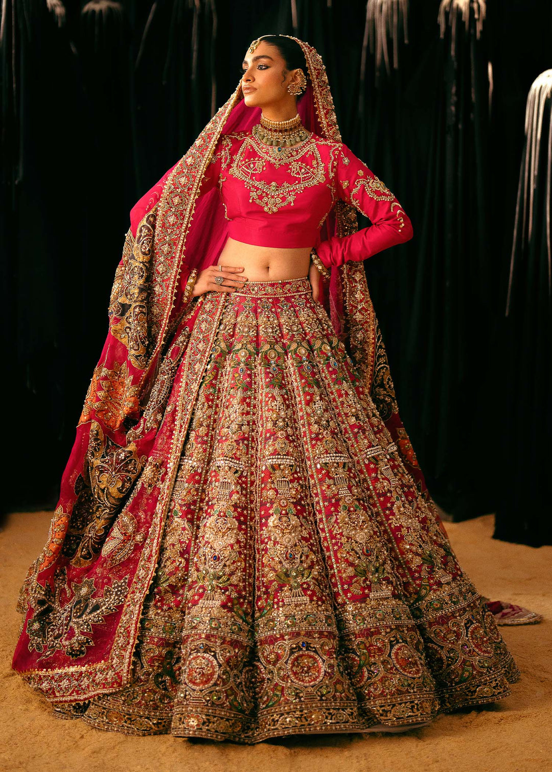Pink Bridal Lehenga Choli and Dupatta Dress for Wedding Online