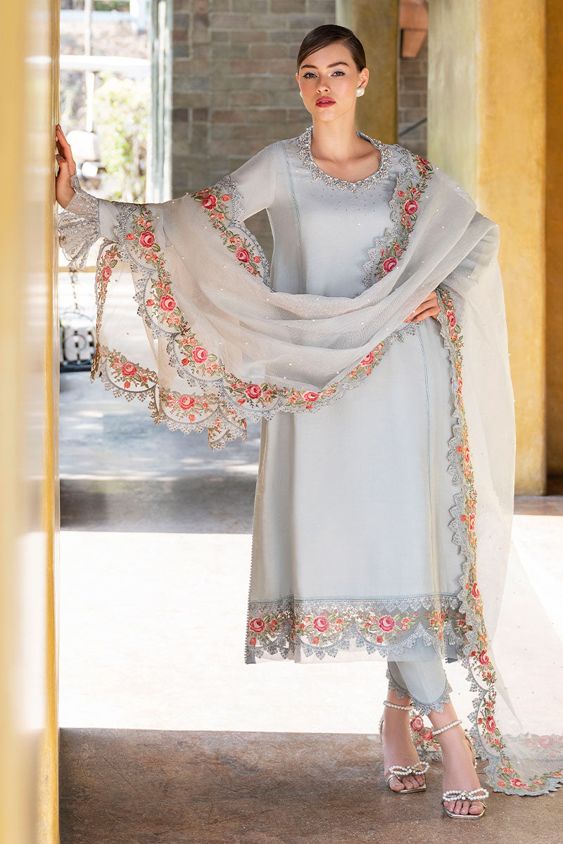 Premium Aesthetic Light Blue Pakistani Salwar Kameez and Dupatta