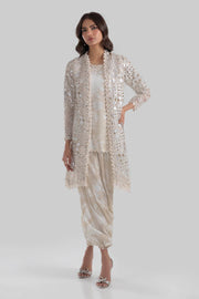 Premium Beige Shade Luxury Pret Front Open Jacket Pakistani Salwar Suit