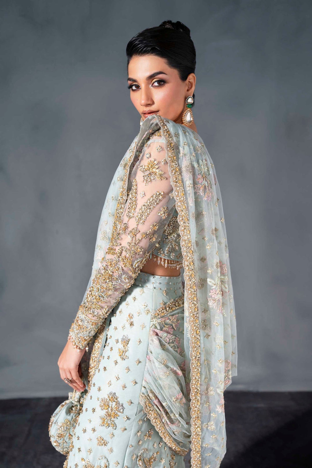 Elegant Blue Bridal Lehenga Choli Set for Weddings