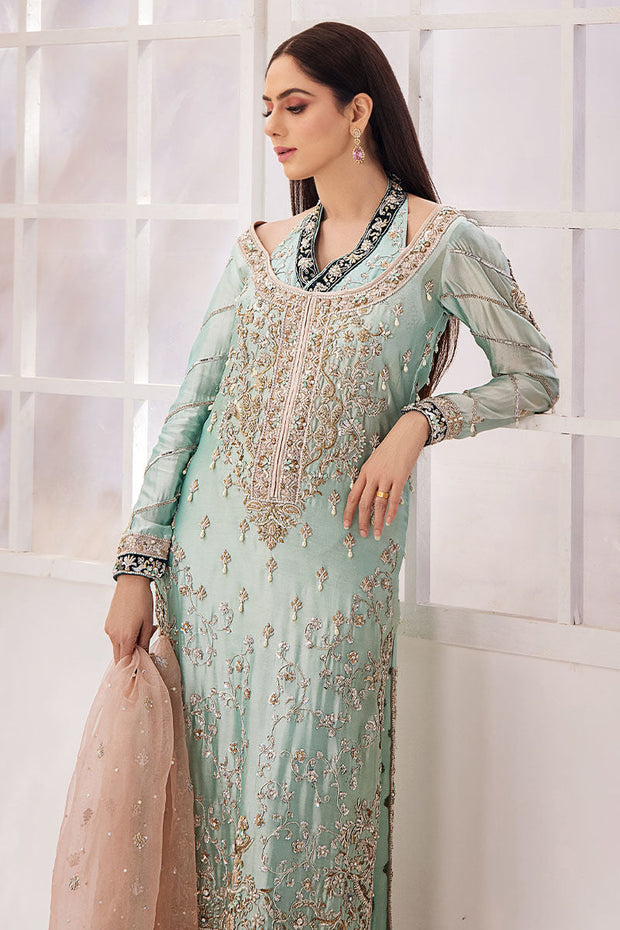Premium Blue Kameez Trouser Pakistani Wedding Dress