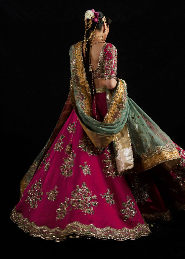 Premium Bridal Wedding Mehndi Dress in Lehenga and Choli Style