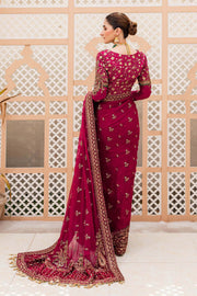 Premium Embellished Bridal Wedding Dress in Red Saree Style