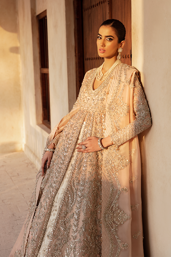 Premium Embellished Lehenga Gown Style Pakistani Bridal Dress