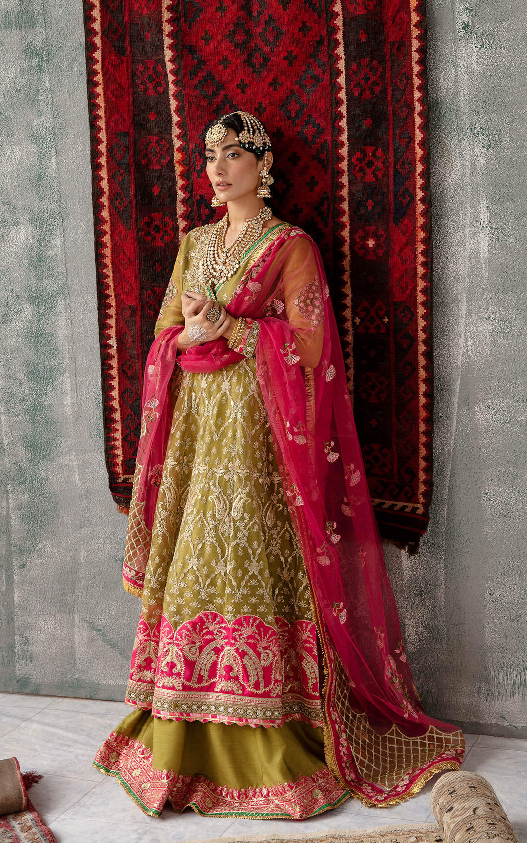 Premium Embroidered Pakistani Party Dress in Pishwas Frock Style