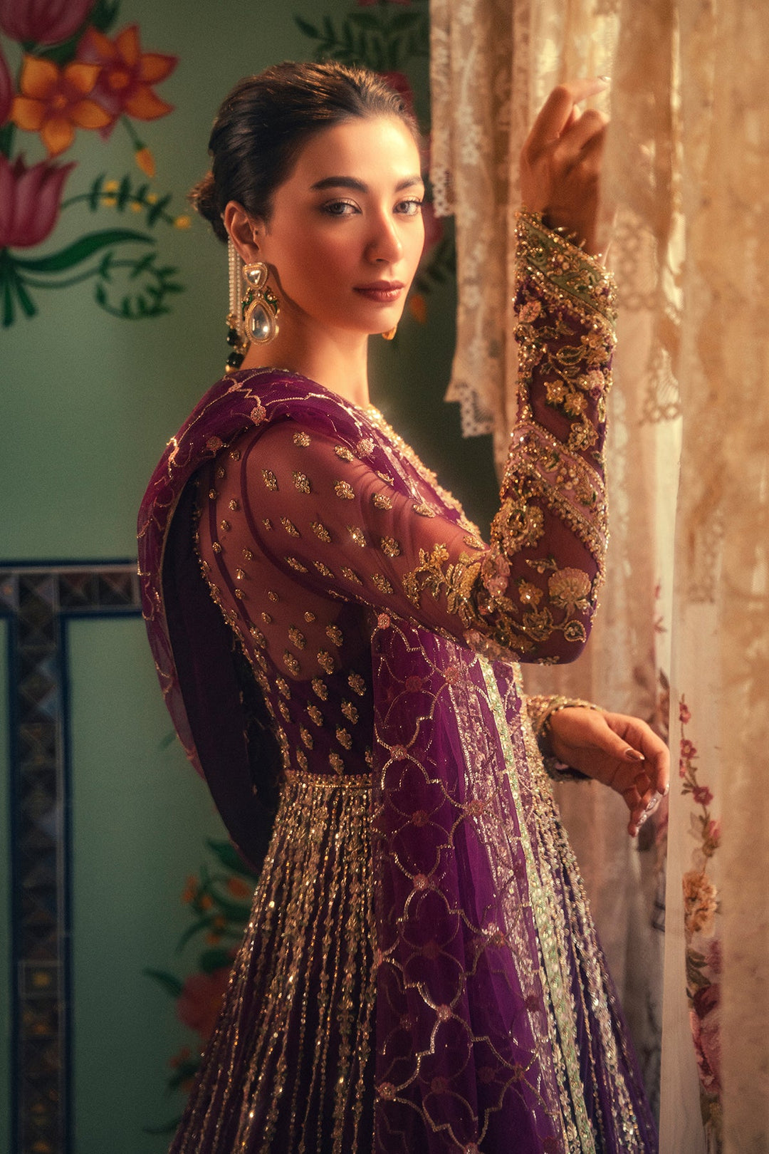 Premium Flared Long Pishwas and Lehenga Pakistani Bridal Dress