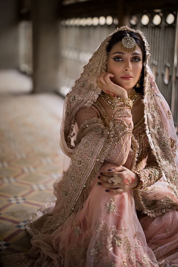 Premium Gharara Kameez Pink Pakistani Bridal Dress for Wedding