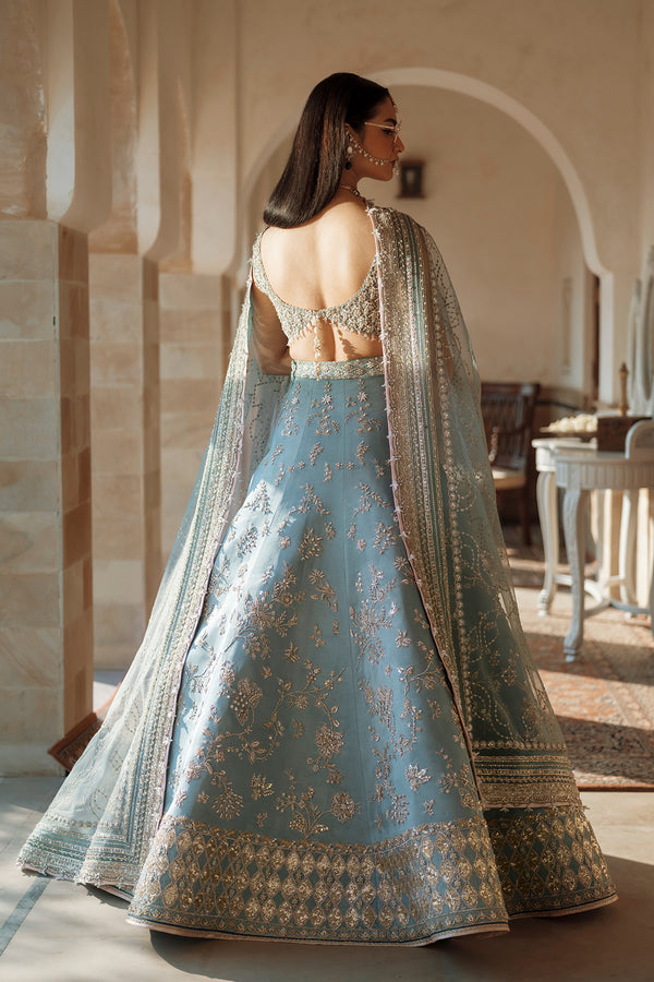 Indian Bridal Dress in Blue Lehenga and Choli Style LARGE