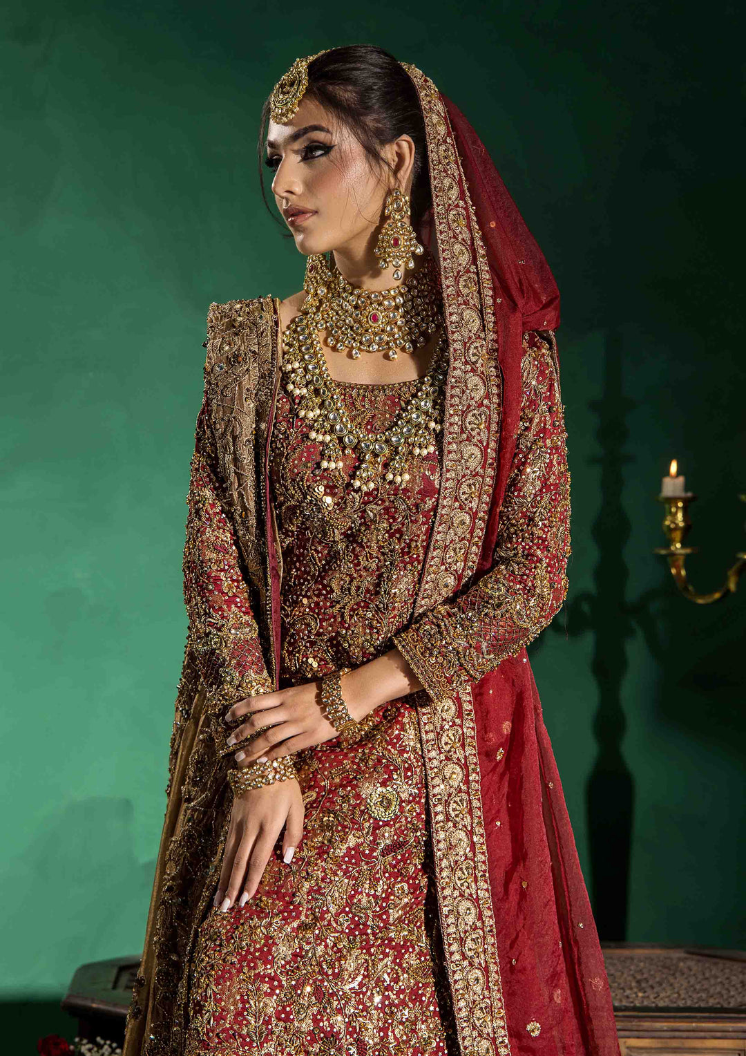 Premium Long Shirt and Lehenga Dupatta Pakistani Bridal Dress