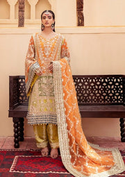 Premium Orange Heavily Embellished Pakistani Salwar Suit Wedding Wear