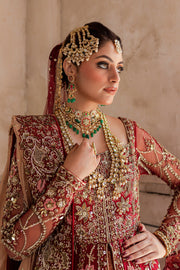 Premium Pakistani Bridal Dress in Gown Long Tail Lehenga Style