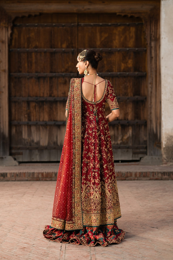 Elegant Pakistani Bridal Dress with Lehenga & Frock Style