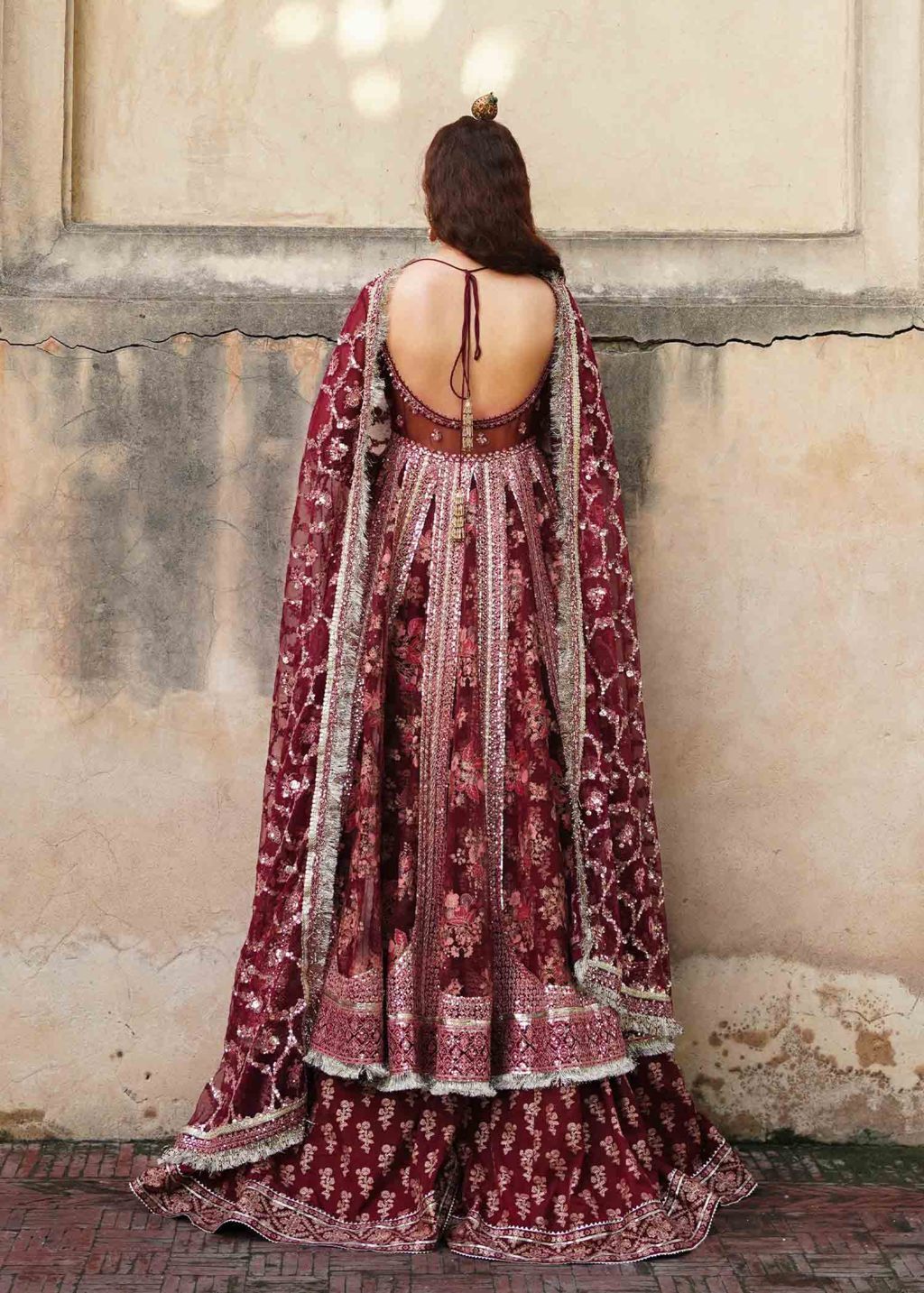 Premium Pakistani Bridal Dress in Pishwas and Sharara Style
