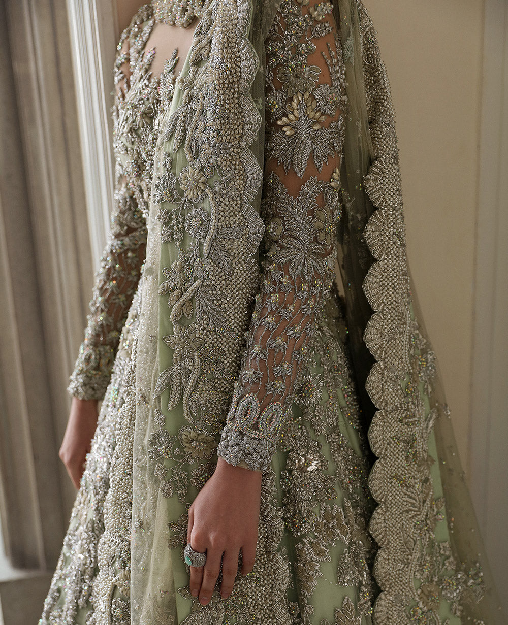 Premium Pakistani Bridal Dress in Royal Gown and Dupatta Style