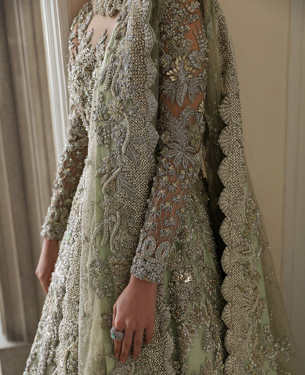 Premium Pakistani Bridal Dress in Royal Gown and Dupatta Style
