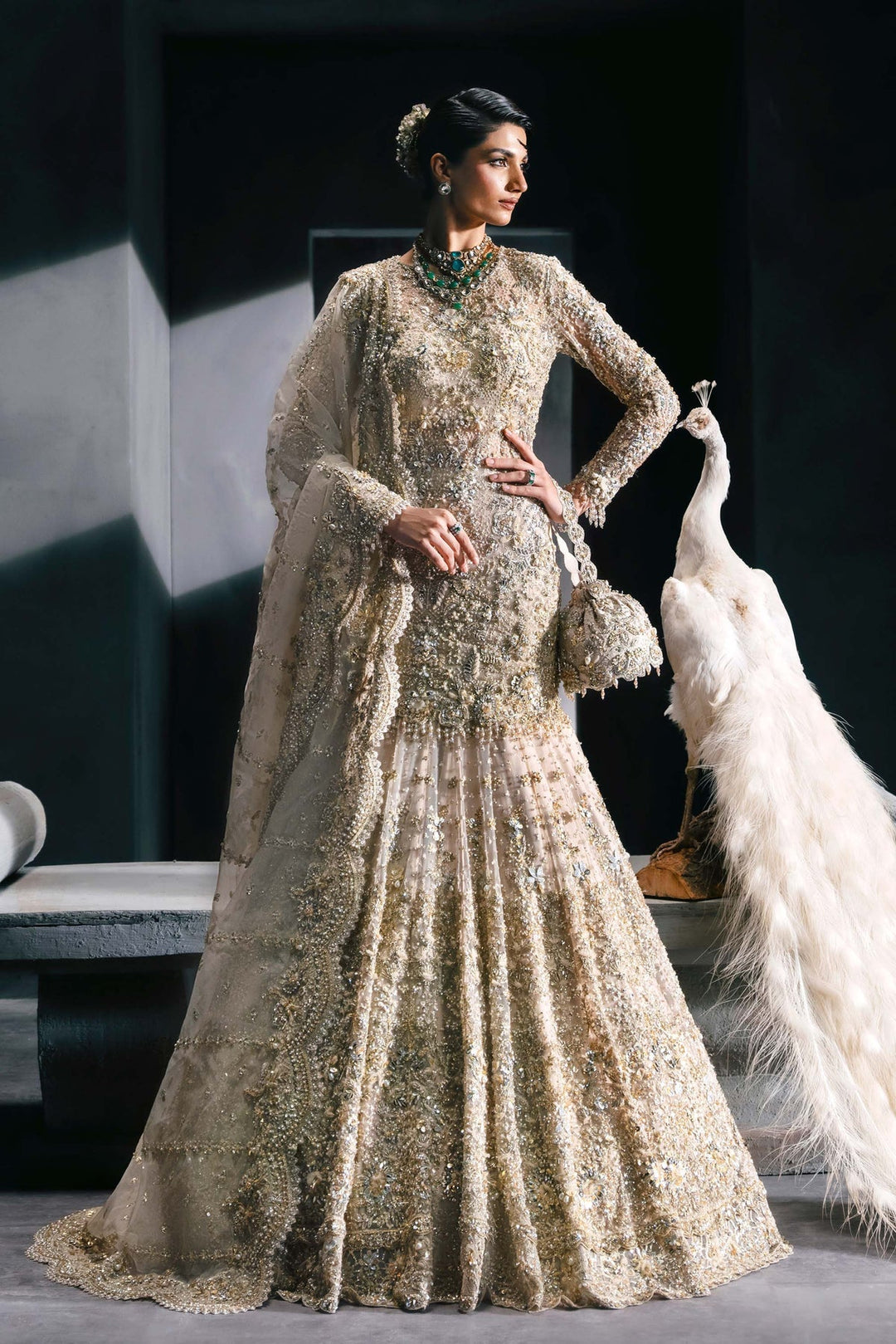 Majestic Pakistani Bridal Lehenga & Shirt for Wedding