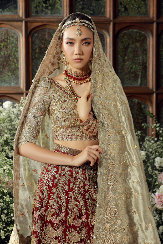 Premium Pakistani Bridal Outfit in Wedding Choli Lehenga Style