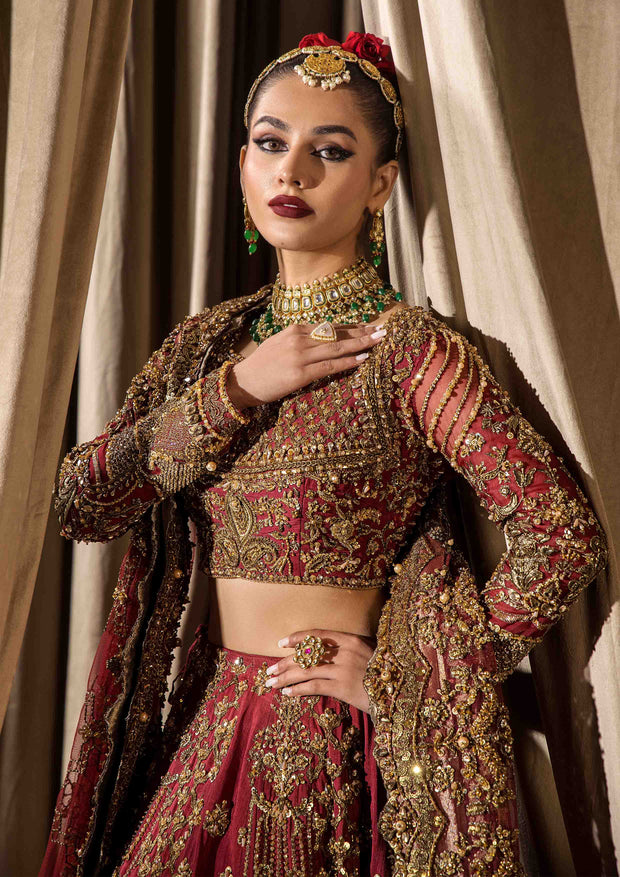 Premium Pakistani Bridal Outfit in Wedding Lehenga Choli Style