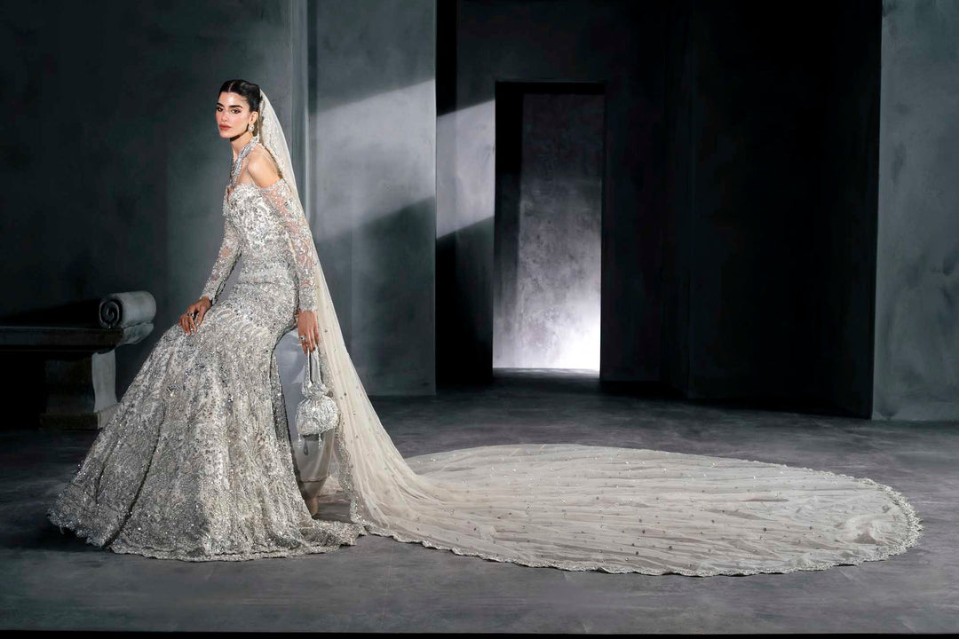 Stunning Pakistani Bridal Walima Dress in Gown Style