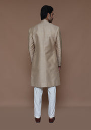 Pakistani Groom Dress in Karandi Jamawar Sherwani Style