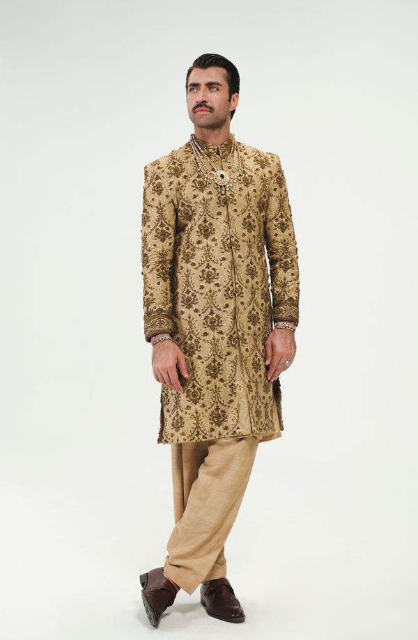 Premium Pakistani Groom Dress in Traditional Sherwani Style