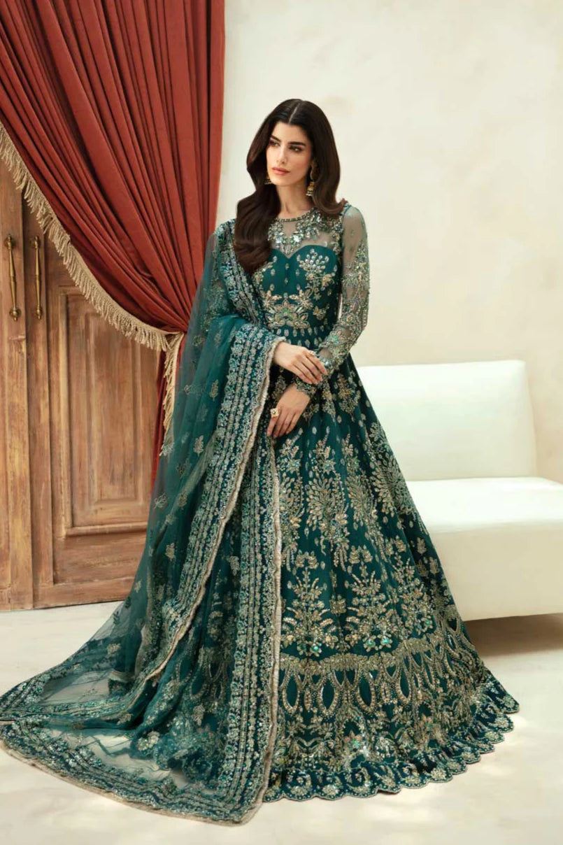 Premium Pakistani Wedding Dress in Green Color