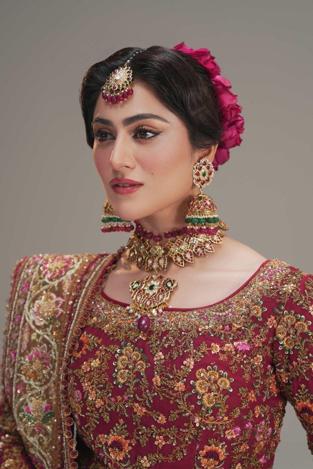 Elegant Red Net Pakistani Bridal Lehenga for Weddings