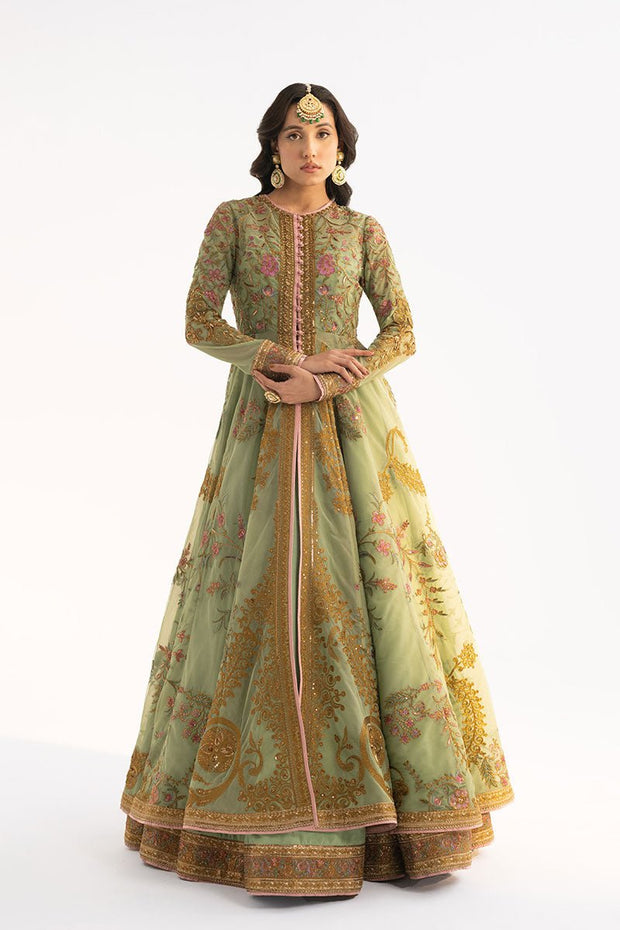Premium Pakistani Wedding Dress in Open Anarkali Lehenga Style